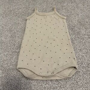 Quincy Mae Cream Sleeveless Onesie
